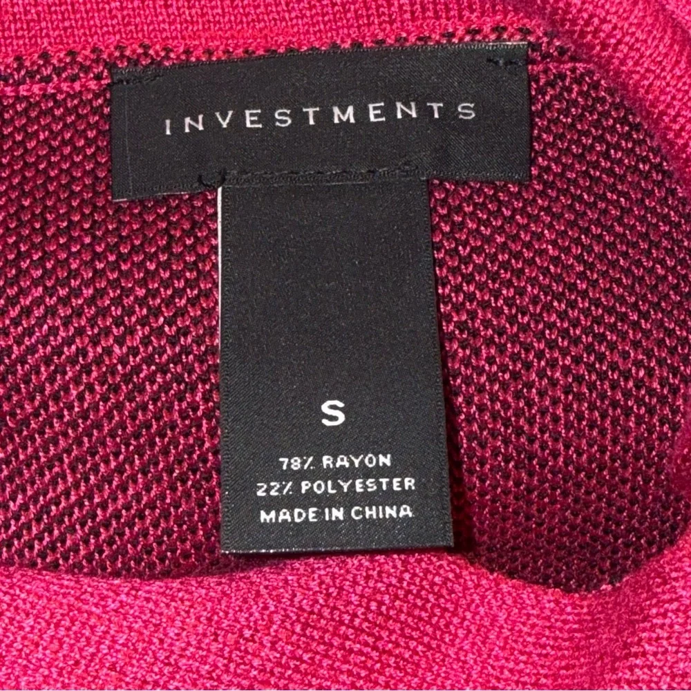 Investments Pink Black Zebra Cowl Neck Sweater Soft Knit Size S - Picture 5 of 7